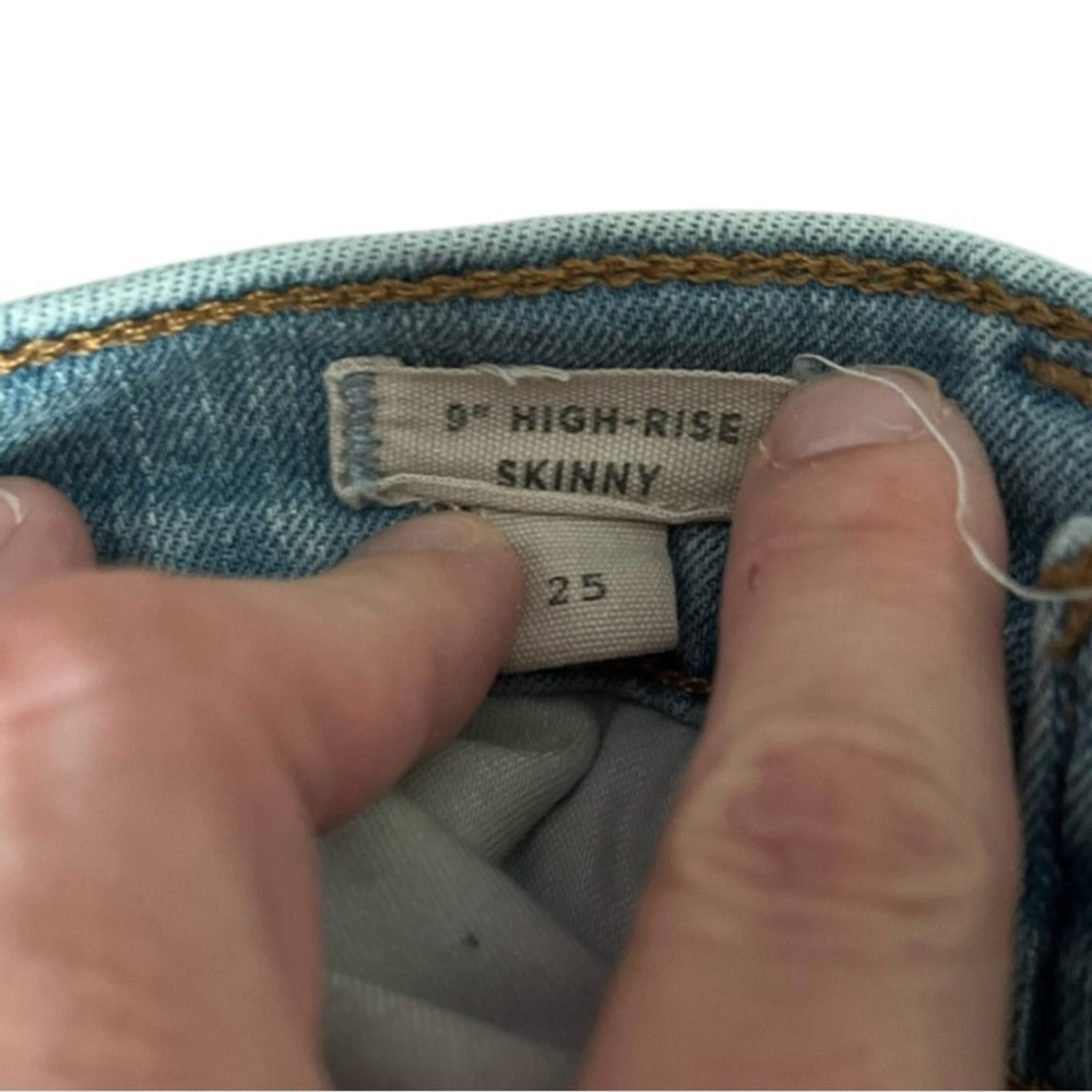 Madewell 9” High Rise Skinny Jeans, Light Wash, Frayed Bottoms, SZ: 25 - Picture 3 of 12